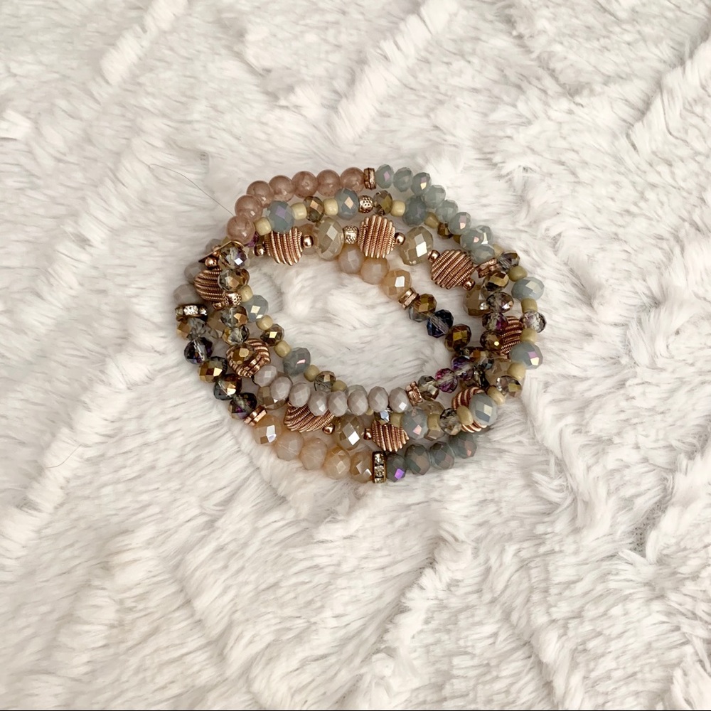 Beaded bracelet - multiple attached